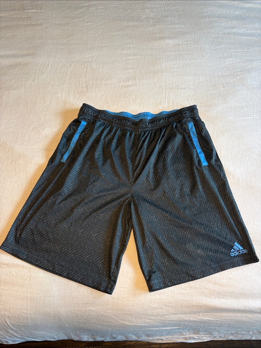 Adidas Men’s Black Athletic Basketball Shorts with Blue Accents (2/$10)